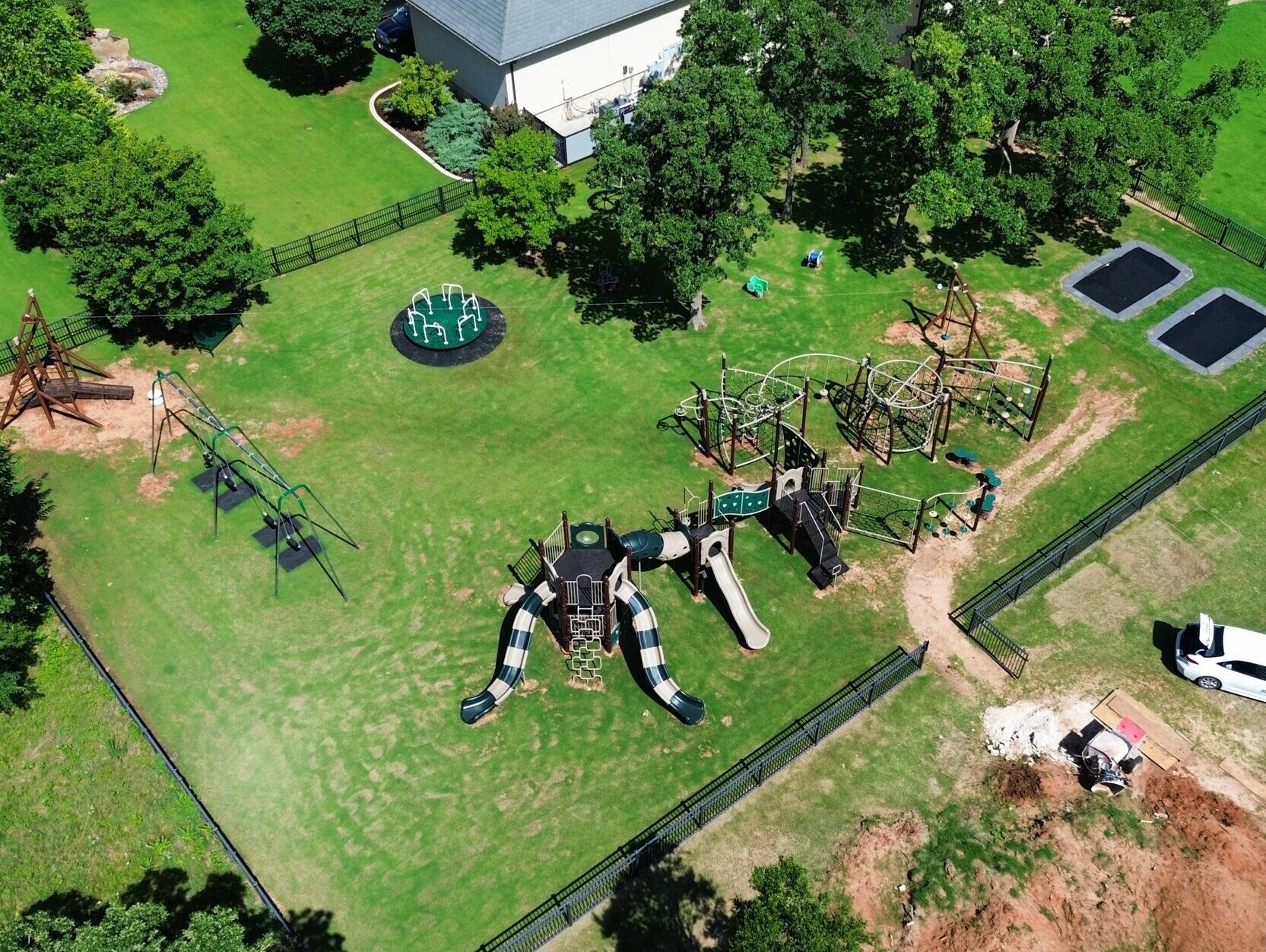 Commercial playground equipment creates park like setting